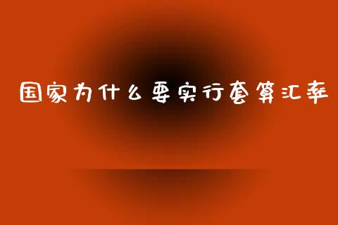 国家为什么要实行套算汇率_https://wap.sdyuehang.cn_美股行情_第1张