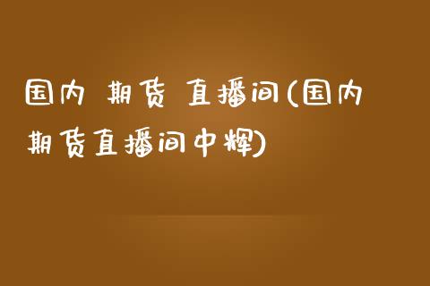 国内 期货 直播间(国内期货直播间中辉)_https://wap.sdyuehang.cn_债券资讯_第1张