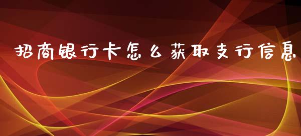 招商银行卡怎么获取支行信息_https://wap.sdyuehang.cn_美股行情_第1张