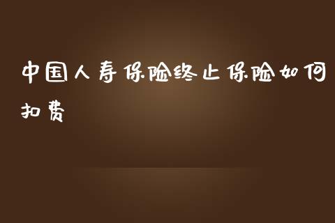 中国人寿保险终止保险如何扣费_https://wap.sdyuehang.cn_产经新闻_第1张