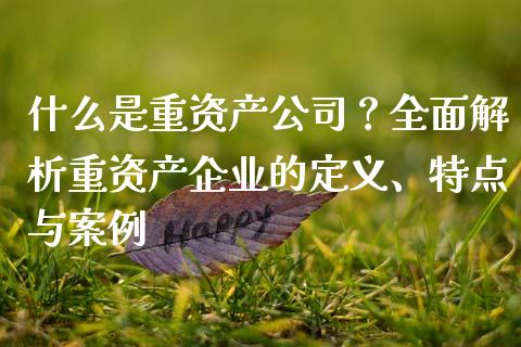 什么是重资产公司？全面解析重资产企业的定义、特点与案例_https://wap.sdyuehang.cn_债券资讯_第1张