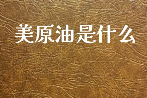 美原油是什么_https://wap.sdyuehang.cn_债券资讯_第1张