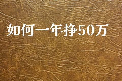 如何一年挣50万_https://wap.sdyuehang.cn_债券资讯_第1张