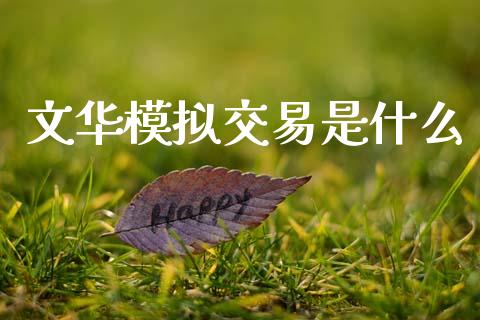 文华模拟交易是什么_https://wap.sdyuehang.cn_债券资讯_第1张