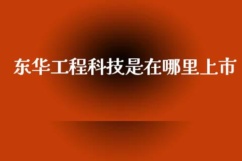 东华工程科技是在哪里上市_https://wap.sdyuehang.cn_产经新闻_第1张