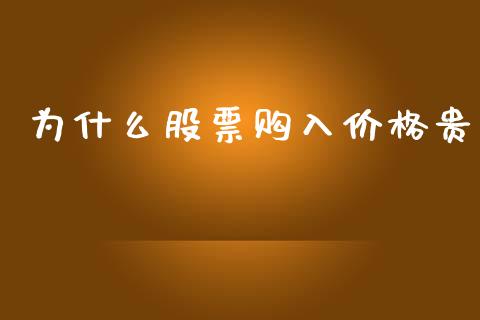 为什么股票购入价格贵_https://wap.sdyuehang.cn_产经新闻_第1张