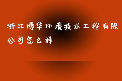 浙江博华环境技术工程有限公司怎么样_https://wap.sdyuehang.cn_产经新闻_第1张