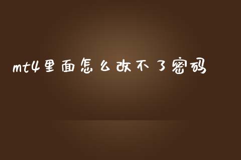 mt4里面怎么改不了密码_https://wap.sdyuehang.cn_债券资讯_第1张