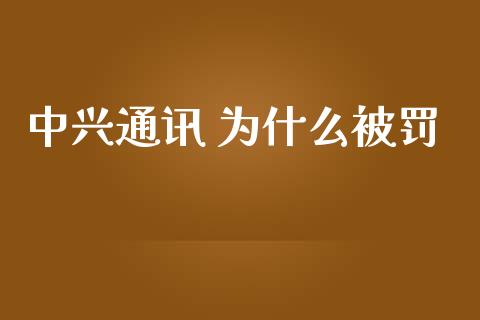 中兴通讯 为什么被罚_https://wap.sdyuehang.cn_美股行情_第1张