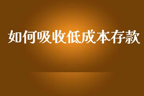 如何吸收低成本存款_https://wap.sdyuehang.cn_美股行情_第1张