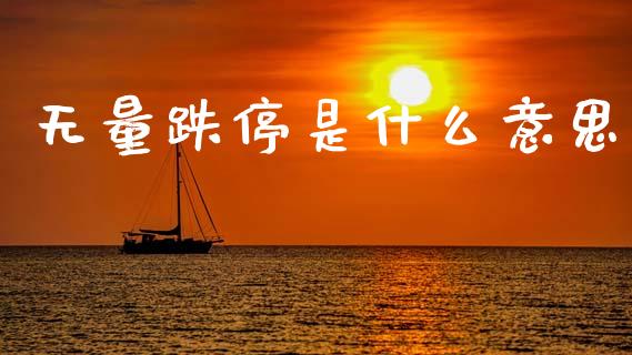 无量跌停是什么意思_https://wap.sdyuehang.cn_产经新闻_第1张
