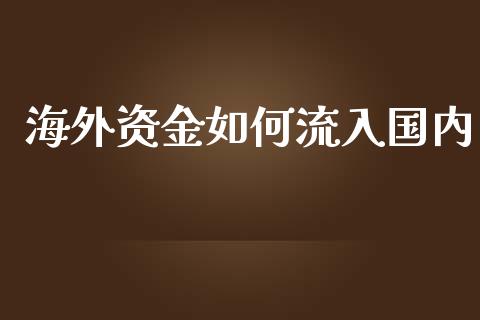 海外资金如何流入国内_https://wap.sdyuehang.cn_新股申购_第1张