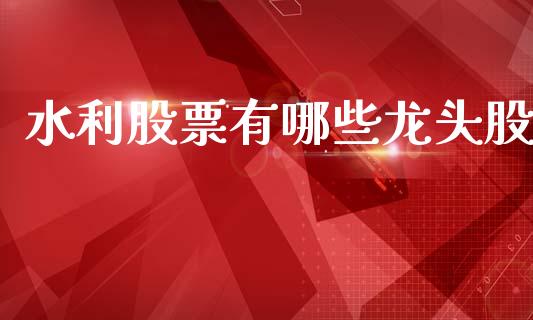 水利股票有哪些龙头股_https://wap.sdyuehang.cn_美股行情_第1张