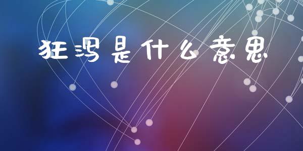 狂泻是什么意思_https://wap.sdyuehang.cn_产经新闻_第1张