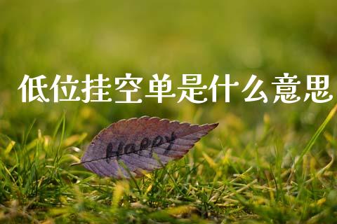 低位挂空单是什么意思_https://wap.sdyuehang.cn_新股申购_第1张