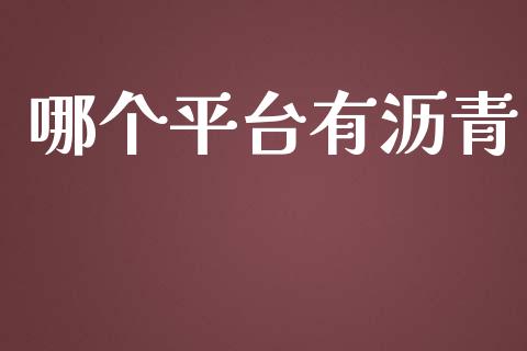 哪个平台有沥青_https://wap.sdyuehang.cn_美股行情_第1张