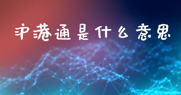 沪港通是什么意思_https://wap.sdyuehang.cn_美股行情_第1张