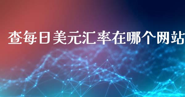 查每日美元汇率在哪个网站_https://wap.sdyuehang.cn_产经新闻_第1张