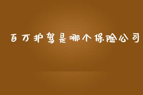 百万护驾是哪个保险公司_https://wap.sdyuehang.cn_债券资讯_第1张