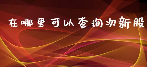 在哪里可以查询次新股_https://wap.sdyuehang.cn_债券资讯_第1张