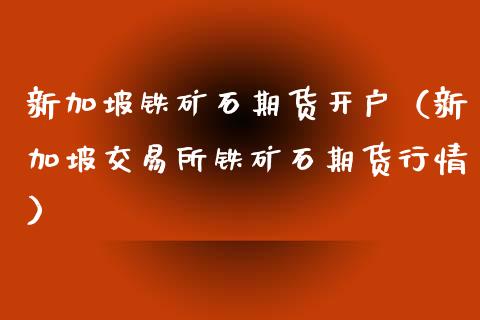 新加坡铁矿石期货开户（新加坡交易所铁矿石期货行情）_https://wap.sdyuehang.cn_债券资讯_第1张
