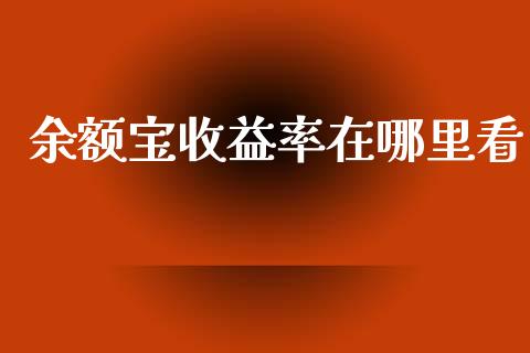 余额宝收益率在哪里看_https://wap.sdyuehang.cn_产经新闻_第1张