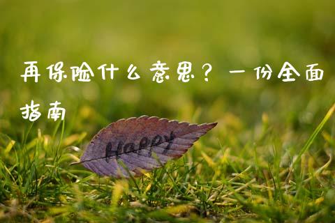 再保险什么意思?一份全面指南_债券资讯_第1张_产经新闻_债券资讯_新股申购_美股行情 再保险什么意思?一份全面指南_https://wap.sdyuehang.cn_债券资讯_第1张