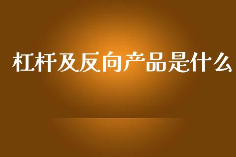 杠杆及反向产品是什么_https://wap.sdyuehang.cn_产经新闻_第1张