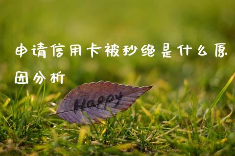 申请信用卡被秒绝是什么原因分析_https://wap.sdyuehang.cn_美股行情_第1张