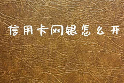 信用卡网银怎么开_https://wap.sdyuehang.cn_美股行情_第1张