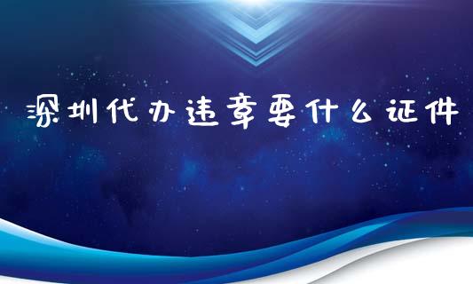 深圳代办违章要什么证件_https://wap.sdyuehang.cn_债券资讯_第1张