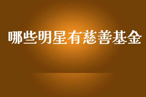哪些明星有慈善基金_https://wap.sdyuehang.cn_债券资讯_第1张