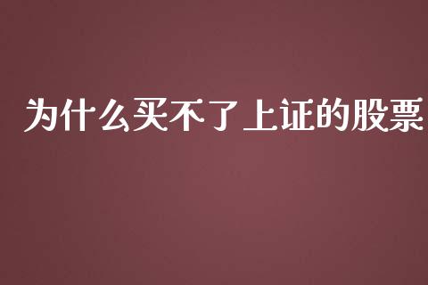 为什么买不了上证的股票_https://wap.sdyuehang.cn_美股行情_第1张