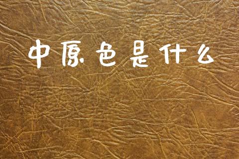 中原色是什么_https://wap.sdyuehang.cn_产经新闻_第1张