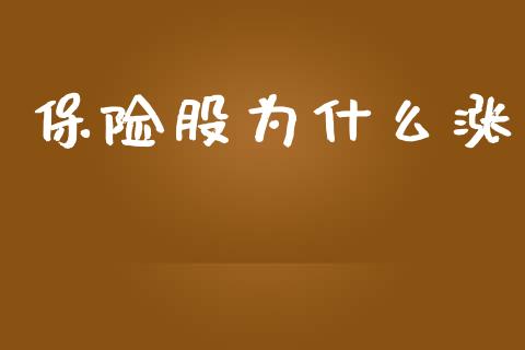 保险股为什么涨_https://wap.sdyuehang.cn_债券资讯_第1张