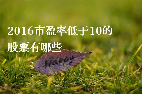 2016市盈率低于10的股票有哪些_https://wap.sdyuehang.cn_美股行情_第1张
