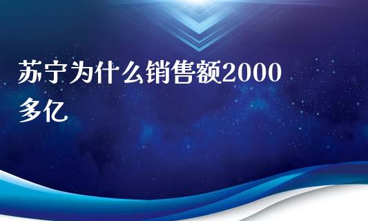 苏宁为什么销售额2000多亿_https://wap.sdyuehang.cn_美股行情_第1张