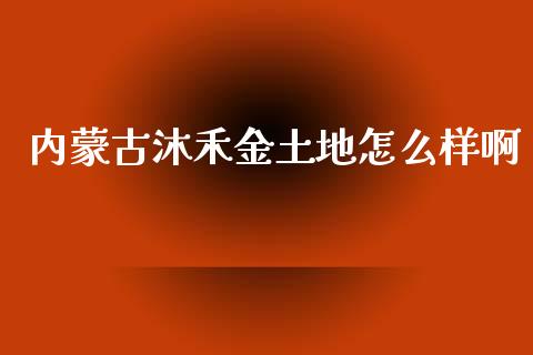 内蒙古沐禾金土地怎么样啊_https://wap.sdyuehang.cn_产经新闻_第1张