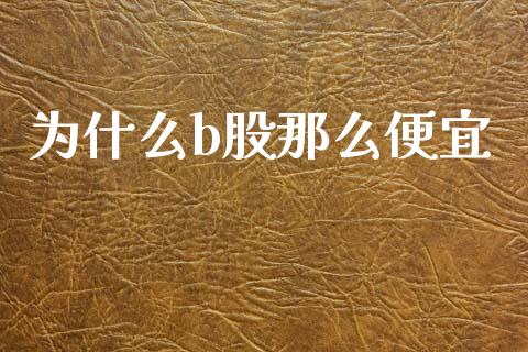 为什么b股那么便宜_https://wap.sdyuehang.cn_债券资讯_第1张
