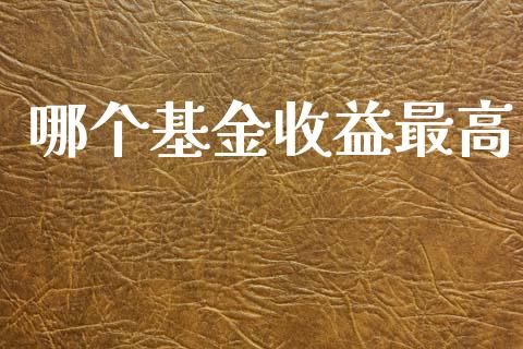 哪个基金收益最高_https://wap.sdyuehang.cn_债券资讯_第1张