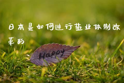 日本是如何进行盐业体制改革的_https://wap.sdyuehang.cn_债券资讯_第1张