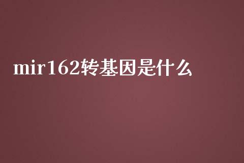 mir162转基因是什么_https://wap.sdyuehang.cn_产经新闻_第1张