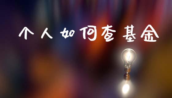 个人如何查基金_https://wap.sdyuehang.cn_新股申购_第1张