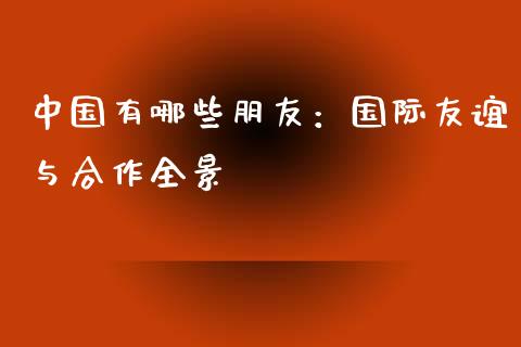 中国有哪些朋友：国际友谊与合作全景_https://wap.sdyuehang.cn_美股行情_第1张