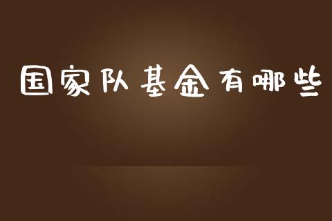 国家队基金有哪些_https://wap.sdyuehang.cn_产经新闻_第1张