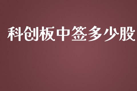 科创板中签多少股_https://wap.sdyuehang.cn_美股行情_第1张