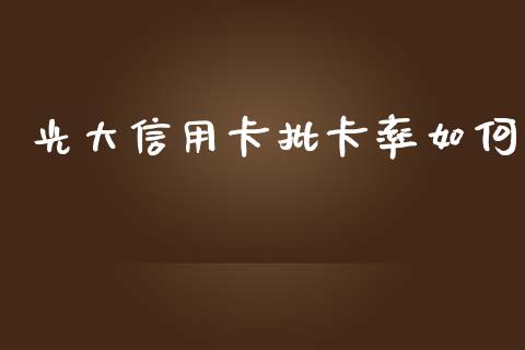 光大信用卡批卡率如何_https://wap.sdyuehang.cn_美股行情_第1张
