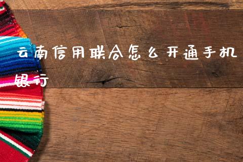 云南信用联合怎么开通手机银行_https://wap.sdyuehang.cn_债券资讯_第1张