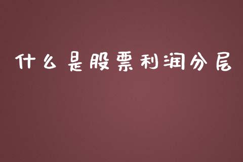 什么是股票利润分层_https://wap.sdyuehang.cn_美股行情_第1张