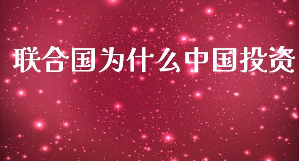 联合国为什么中国投资_https://wap.sdyuehang.cn_债券资讯_第1张